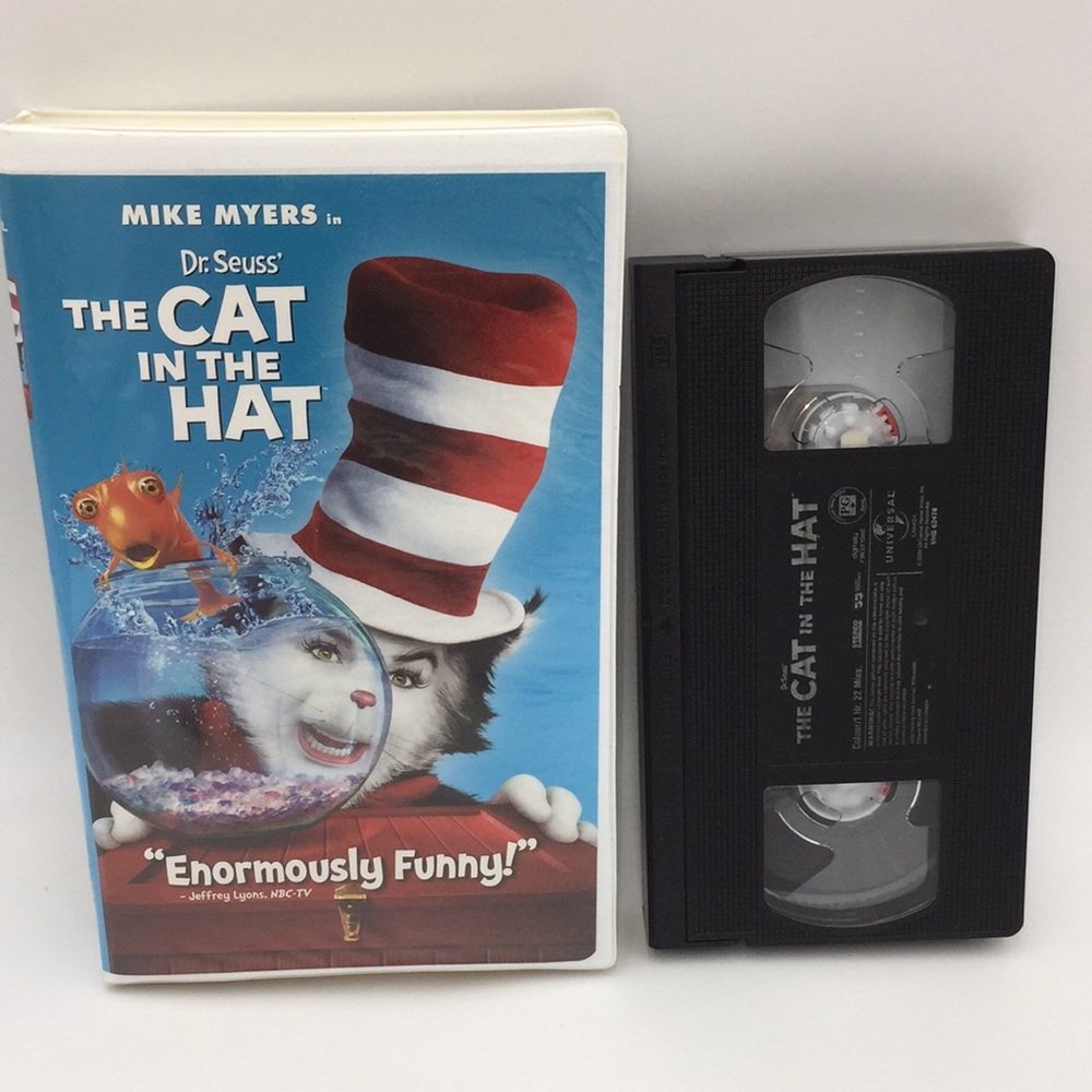 Dr. Seuss’ The Cat in The Hat VHS Movie Video 2004 in Clam Case